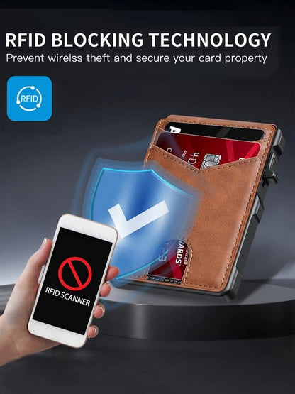💼🔒محفظة رجالية صغيرة من الألمنيوم الفاخرة بحماية RFID