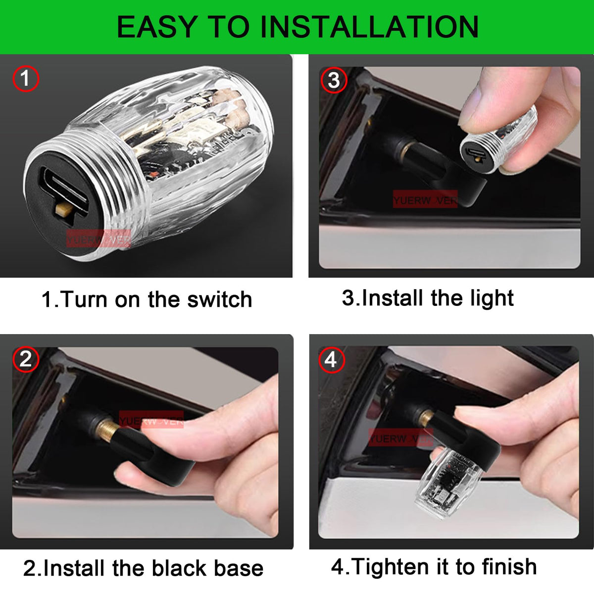 🔥 4 قطع مصابيح LED للعجلات - اجعل سيارتك لا يمكن تجاهلها ليلاً