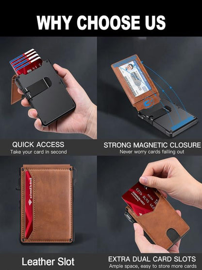💼🔒محفظة رجالية صغيرة من الألمنيوم الفاخرة بحماية RFID