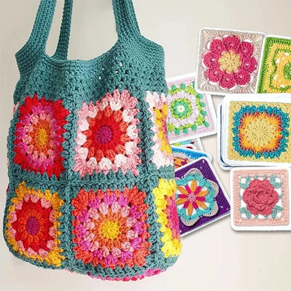 🧶 بطاقات مربعات الجدة • 50 نمط كروشيه إبداعي ✨
