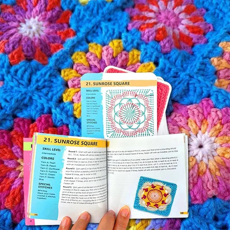 🧶 بطاقات مربعات الجدة • 50 نمط كروشيه إبداعي ✨